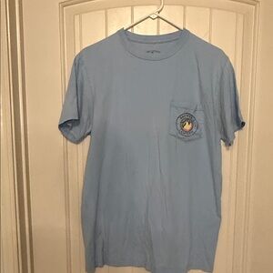 Casual Light Blue Graphic Tee